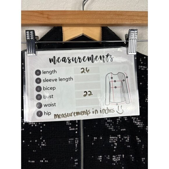 Chicos Collection Womens Sequin Quilted Vest Size 2 US Large‎ Black Holiday - Picture 7 of 7